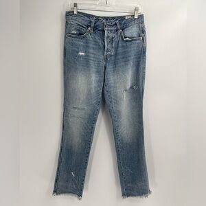 Free people we the free high rise blue distressed jeans size 27